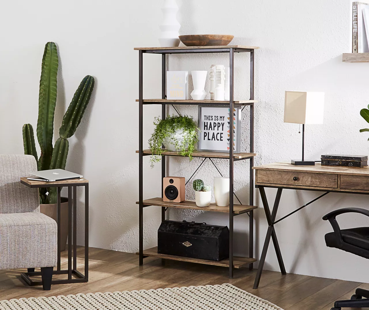 Real Living Rustic 5-Shelf Bookcase - Image 8