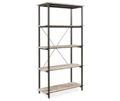 Real Living Rustic 5-Shelf Bookcase
