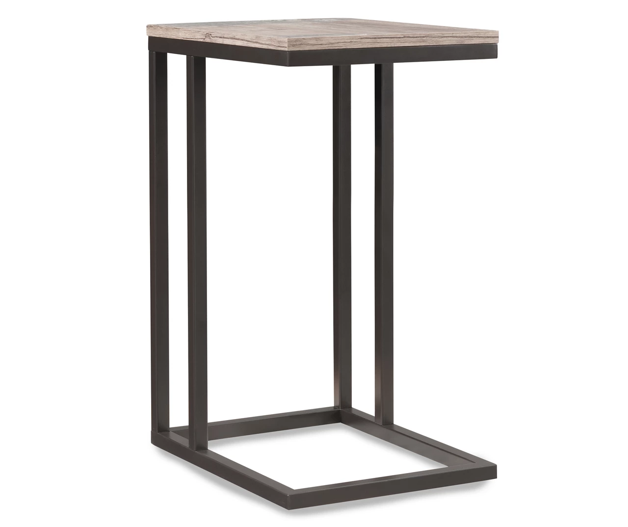 Brown & Black Metal C Side Table