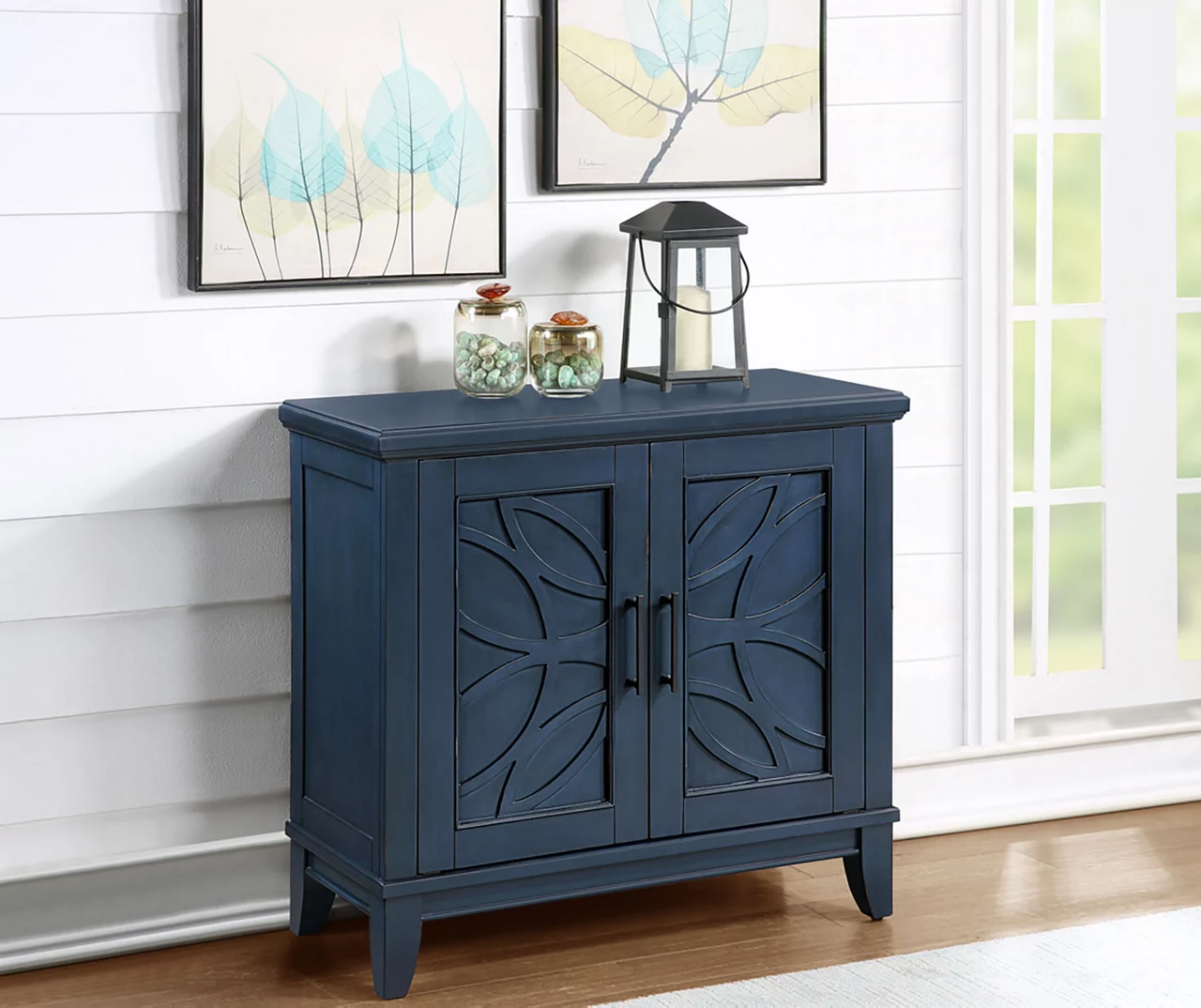 Carly Navy Blue 2-Door Accent Cabinet - Image 2
