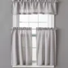Gray Marla Valance & Tier 3-Piece Curtain Set