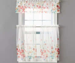 Maggie Floral Valance & Tier 3-Piece Curtain Set
