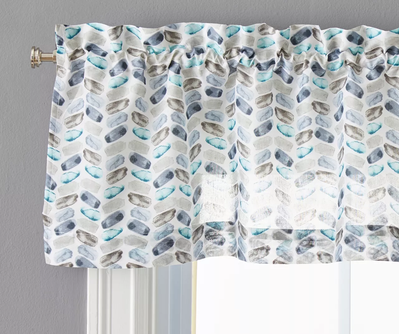 Walden Geometric Valance & Tier 3-Piece Curtain Set - Image 2