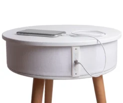 White End Table With Bluetooth Speaker & USB Port -Household products sale 810513610 2 1