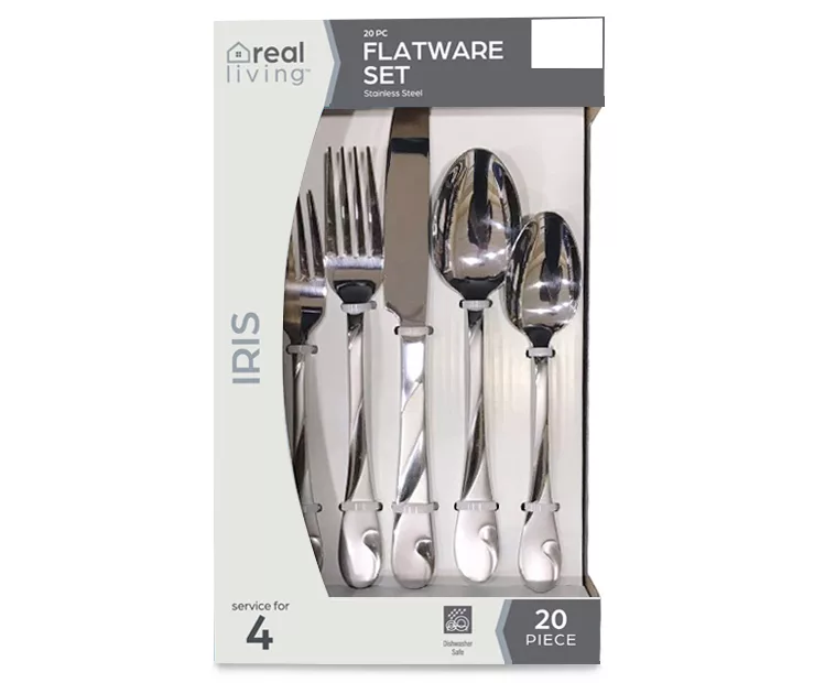 Iris Frosted 20-Piece Flatware Set