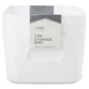 White Plastic Storage Bins, 3-Pack