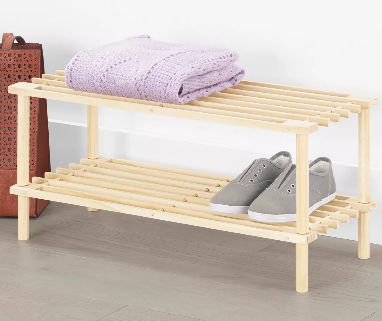 Natural Wood Shoe Rack - Image 2