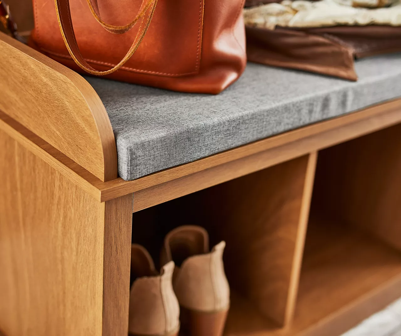 Real Living Villa Park 2-Hook Hall Tree With Cushioned Bench - Image 7