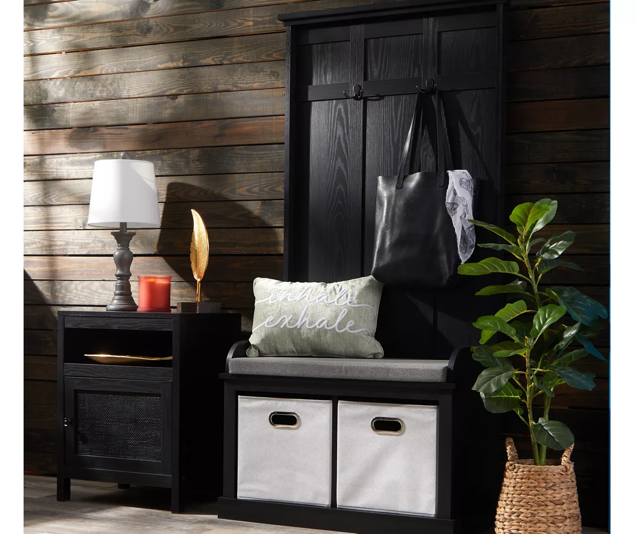 Real Living Villa Park 2-Hook Hall Tree With Cushioned Bench - Image 10