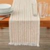 Tan & Beige Stripe Rib Table Runner