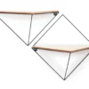 Black & Brown Triangle Diamond 2-Piece Wall Shelf Set