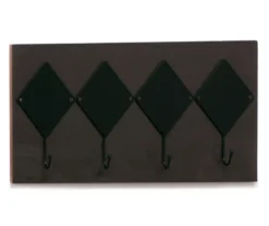 Black Diamond Chalkboard 4-Hook Wall Decor