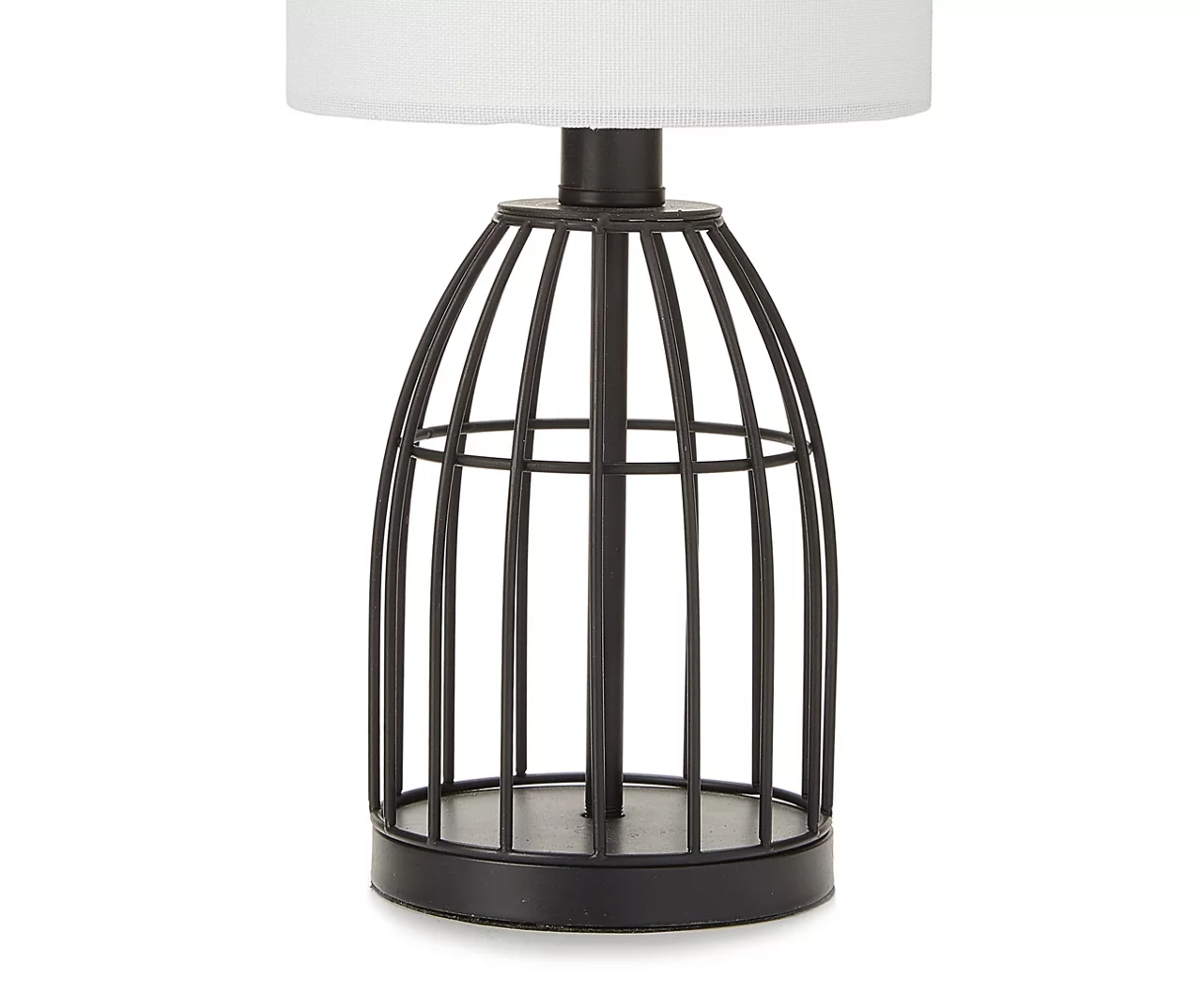 Black Wire Cage Table Lamp With Bulb - Image 2