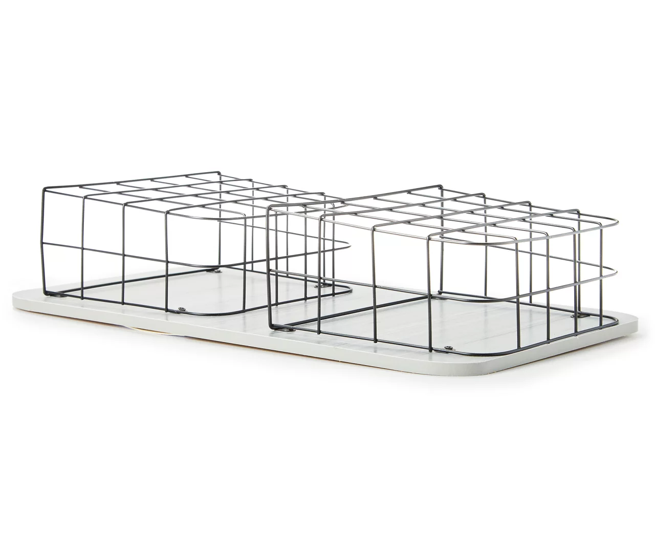 Gray Wire Double-Bin Mail Wall Organizer - Image 2