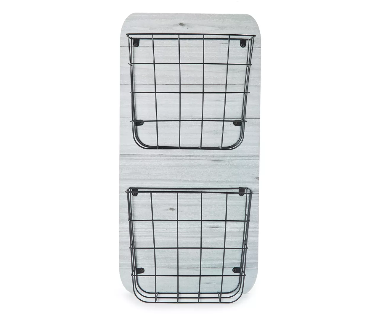 Gray Wire Double-Bin Mail Wall Organizer