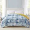 Real Living Blue & White Crosshatch Microfiber Comforter