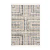Real Living Geneva White & Multicolor Stripe Rectangle Shag Area Rug