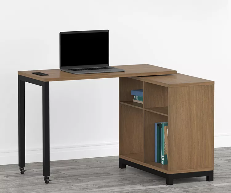 Real Living Seven Hills Metal & Melamine 4-Cube Pivot Desk With USB Charging - Image 3