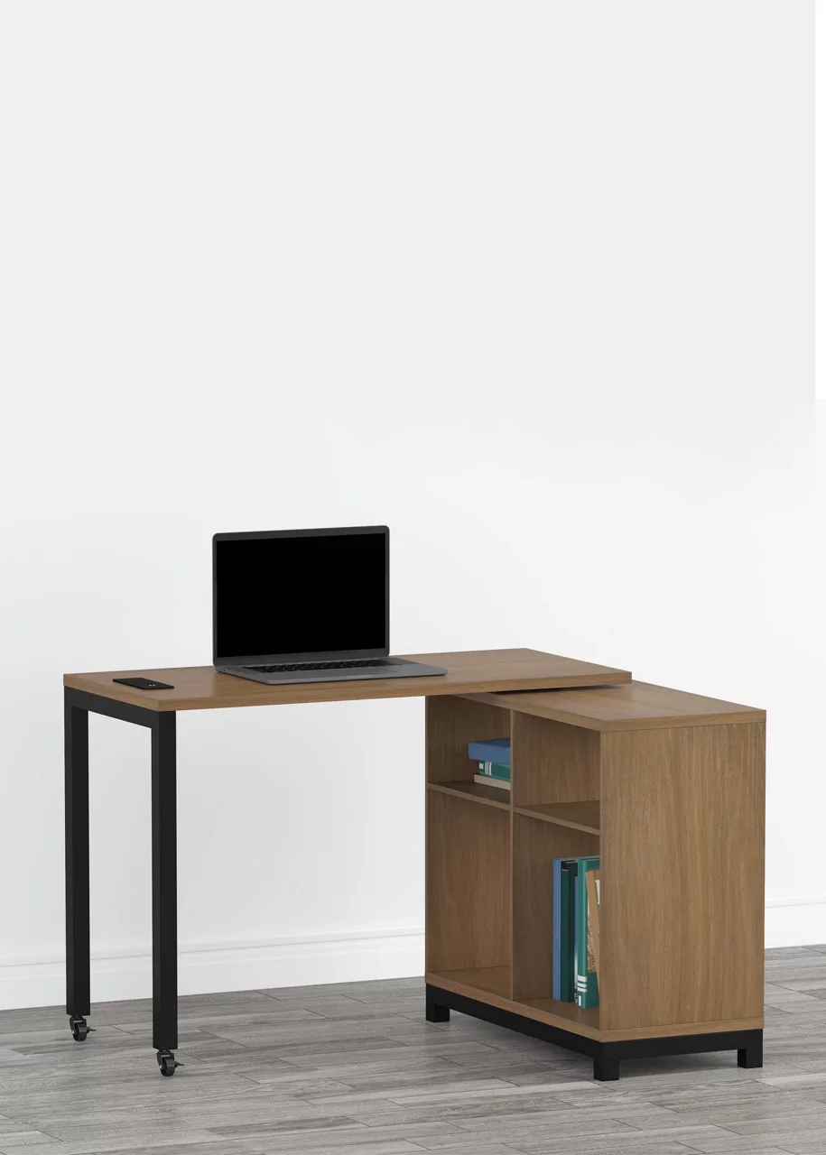 Real Living Seven Hills Metal & Melamine 4-Cube Pivot Desk With USB Charging - Image 5
