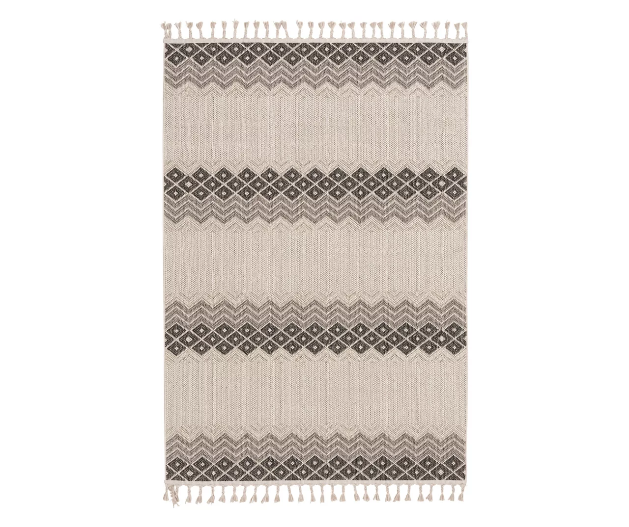 Real Living Malden Gray Geometric Stripe Accent Rug