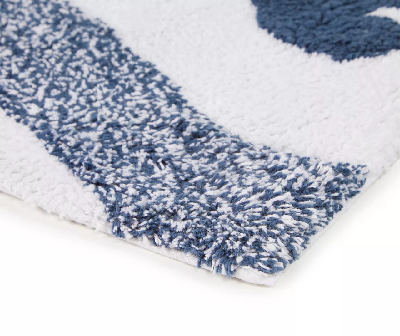 Grecian Getaway Navy & White Ink Stripe Fish Bath Rug - Image 3