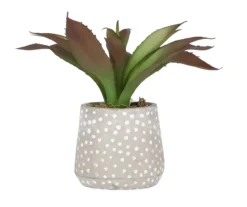 Artificial Agave Plant In Dotted Cement Pot