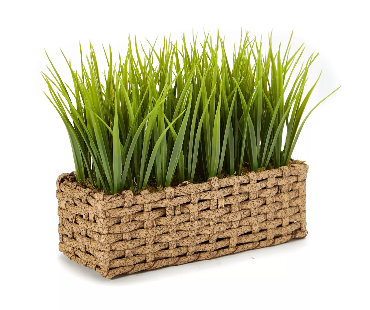 Artificial Grass In Woven Basket