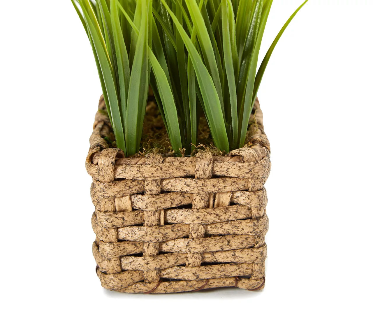 Artificial Grass In Woven Basket - Image 2