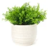 Artificial Greenery In White Arch Texture Pot