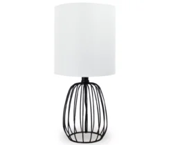 Black Wire Table Lamp With Bulb