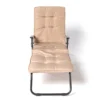 Tan Padded Outdoor Folding Chaise Lounge