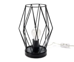 Black Wire Geometric Table Lamp
