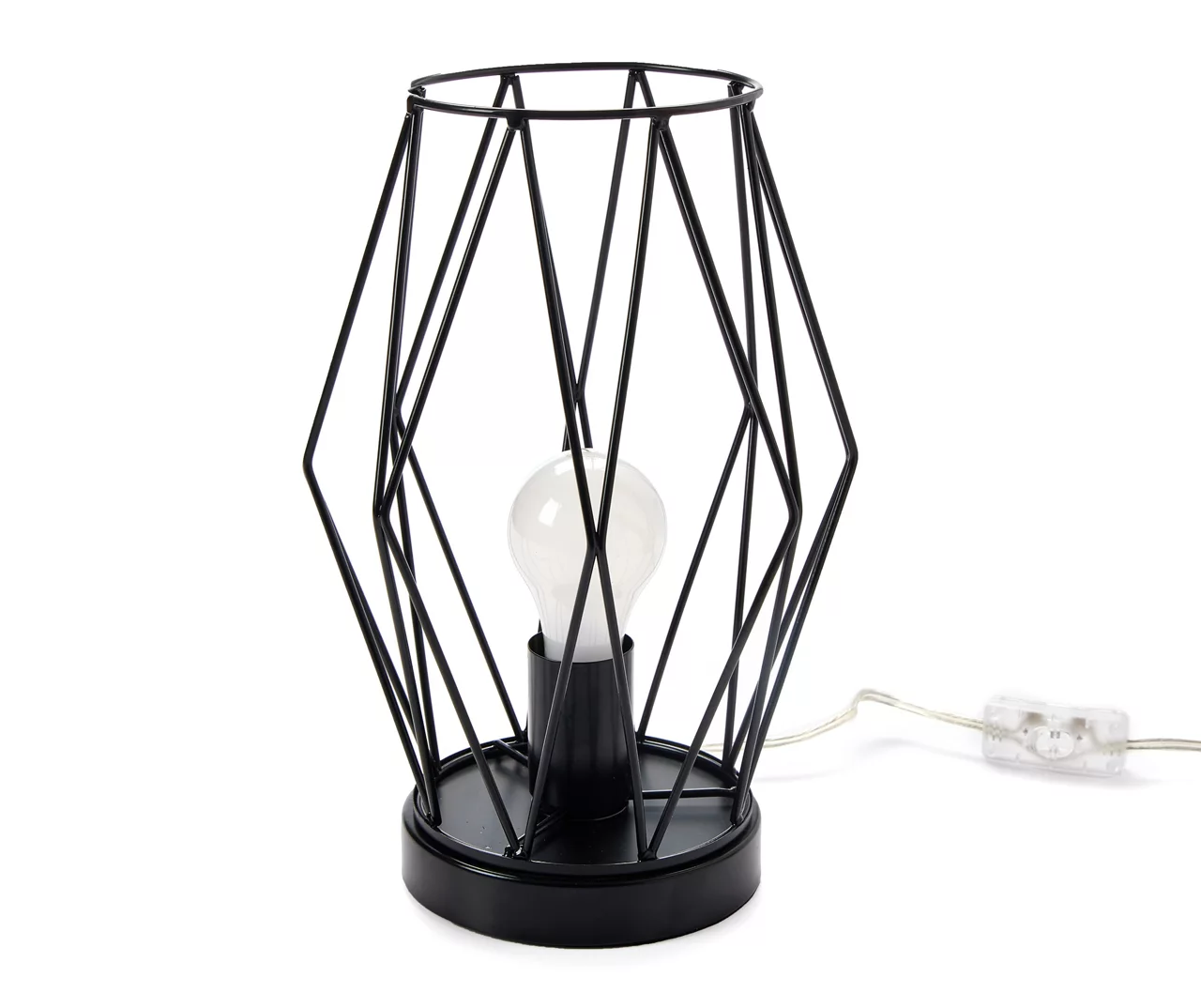 Black Wire Geometric Table Lamp