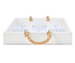 Grecian Getaway Blue & White Tile Print Decorative Tray -Household products sale 810592580 A8 3