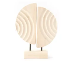 Zenspired Brown Carved Split Circle Tabletop Decor