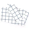 White & Navy Windowpane Full 4-Piece Microfiber Sheet Set