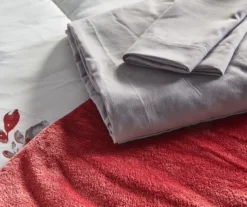 Red & Gray Floral Bed-in-a-Bag Full 14-Piece Bedding Set -Household products sale 810593100 810593107 810593106 810594273 A8 2