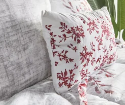 Red & Gray Floral Bed-in-a-Bag Full 14-Piece Bedding Set -Household products sale 810593100 810593107 810593106 810594273 A8 3