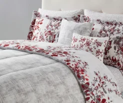 Red & Gray Floral Bed-in-a-Bag Full 14-Piece Bedding Set -Household products sale 810593106 B0 1