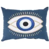 Grecian Getaway Sargasso Sea Blue Evil Eye Rectangle Throw Pillow
