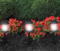 Black Column LED Solar Pathway Light Set, 8-Pack -Household products sale 810594025 A8 2