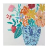 Blossom Blue, Pink & Yellow Floral Embellished Wrapped Canvas