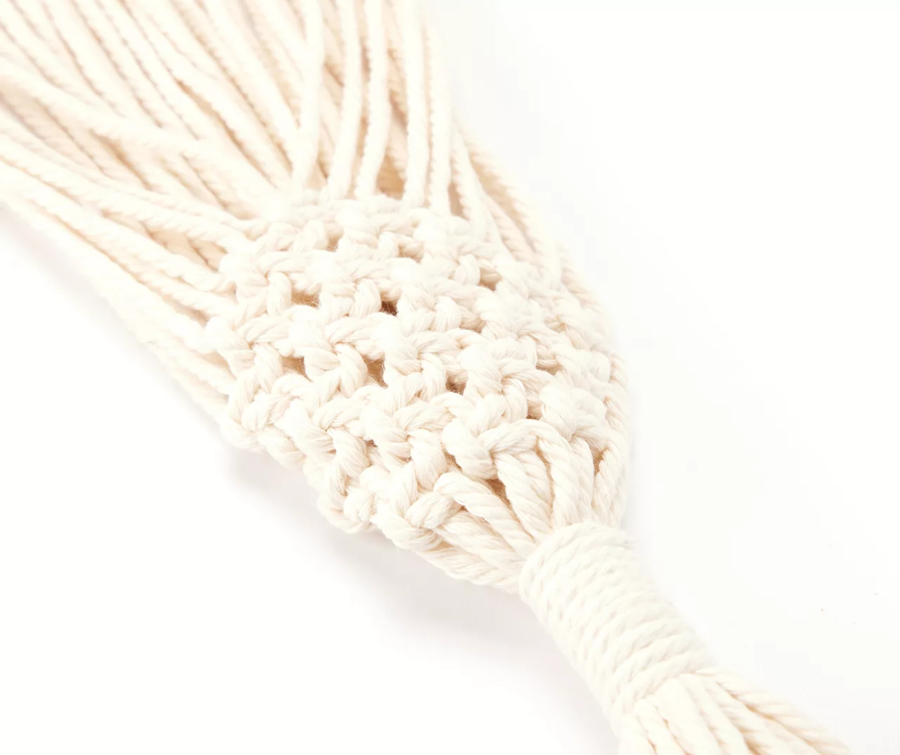 Bohemian Farmhouse Ivory Macrame Wall Plant Pocket - Image 3