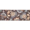 Jacobean Gray & Blue Floral Runner Rug, (2' X 6')
