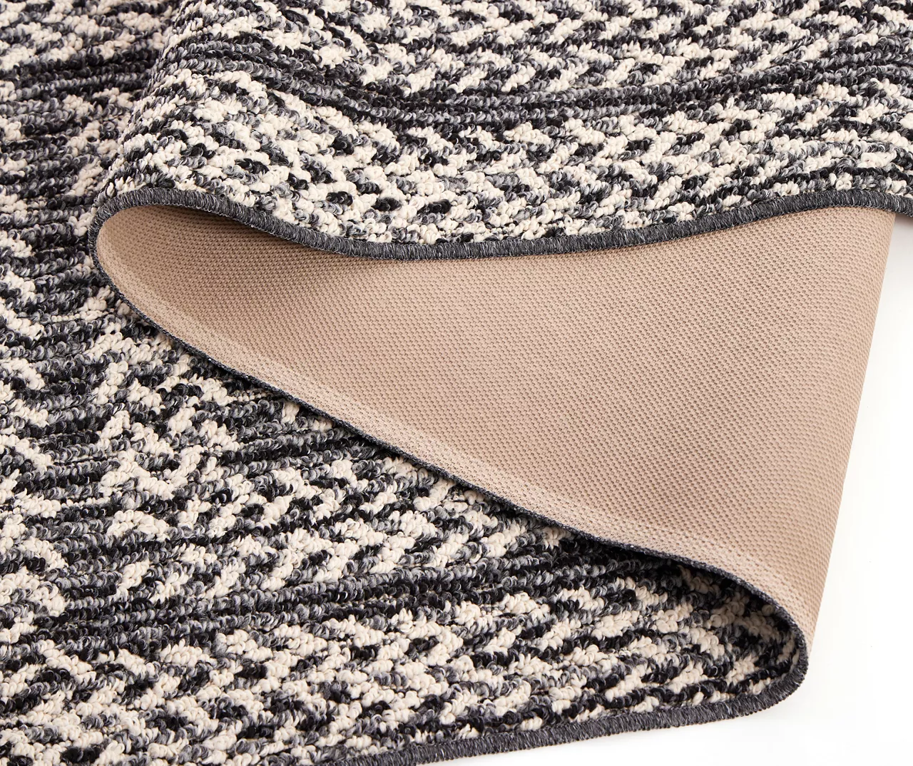 Black & White Braid-Look Border Runner Rug, (2' X 6') - Image 2