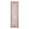 Beige & Blue Floral Persian Runner Rug, (2' X 6')