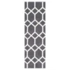 Zion Blue & White Lattice Runner Rug, (2' X 6')