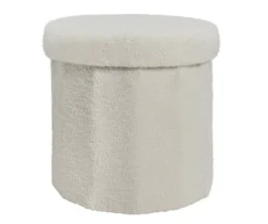 White Sherpa Storage Ottoman