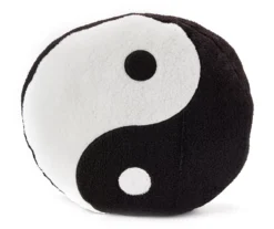 Euphoric Expression Black & White Yin-Yang Round Decorative Pillow