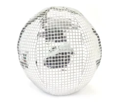 Euphoric Expression Silver Round Disco Ball Decorative Pillow